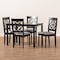 Baxton Studio Renaud Grey Upholstered Espresso Finished 5-Piece Wood Dining Set 157-9730-8026 - alternate 4